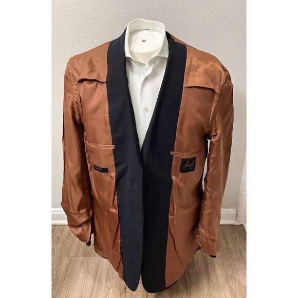 Joseph Jos A Bank Black Wool 2 Button Sport Coat Blazer Mens 44L Slim Fit - Picture 6 of 16